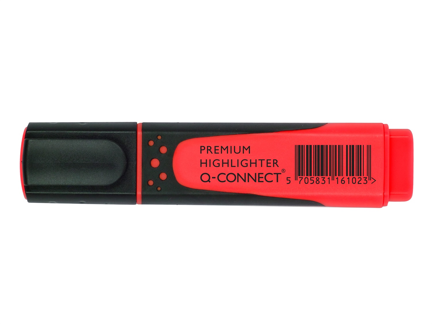 Q-Connect Evidenziatore Rosso KF16102 Punta a Scalpello 2-5 mm con Impugnatura Gommata