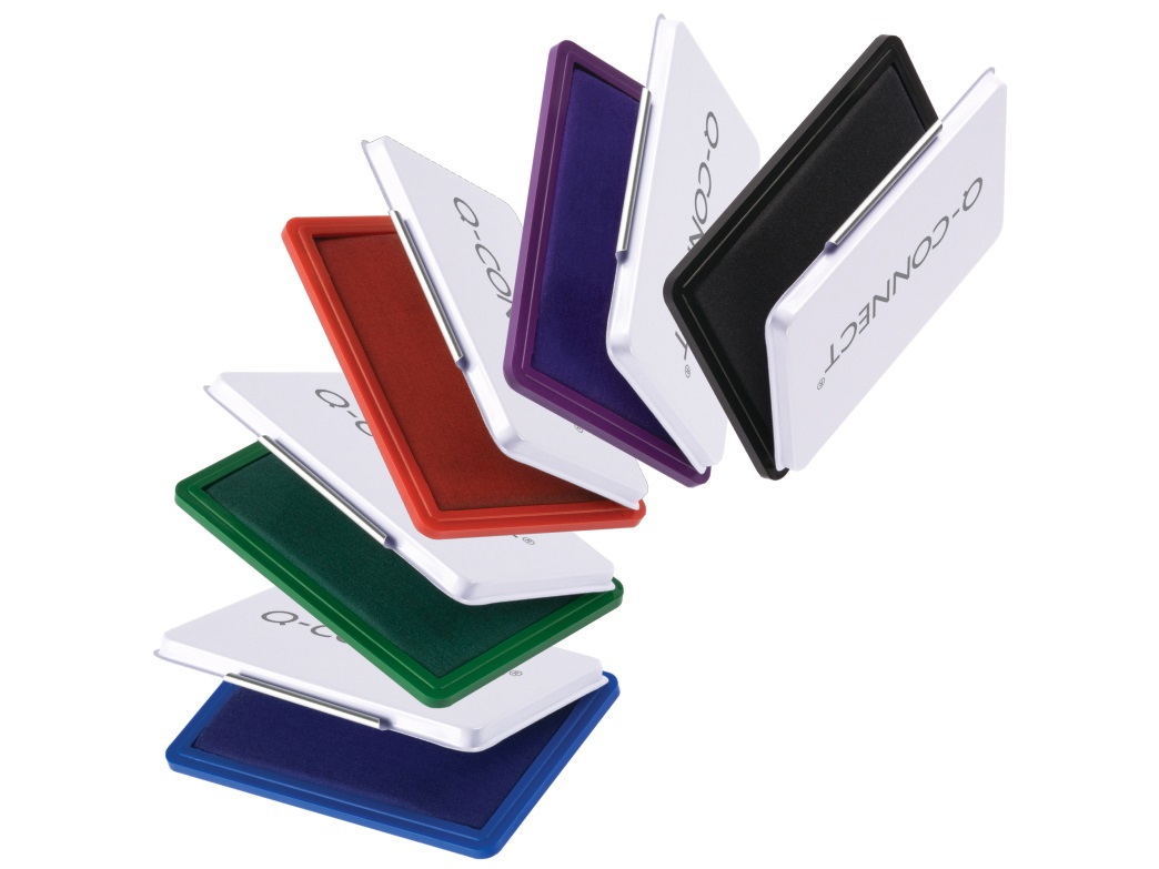 Q-Connect Cuscinetto per Timbri Blu 11x7 cm in Astuccio di Metallo KF25209