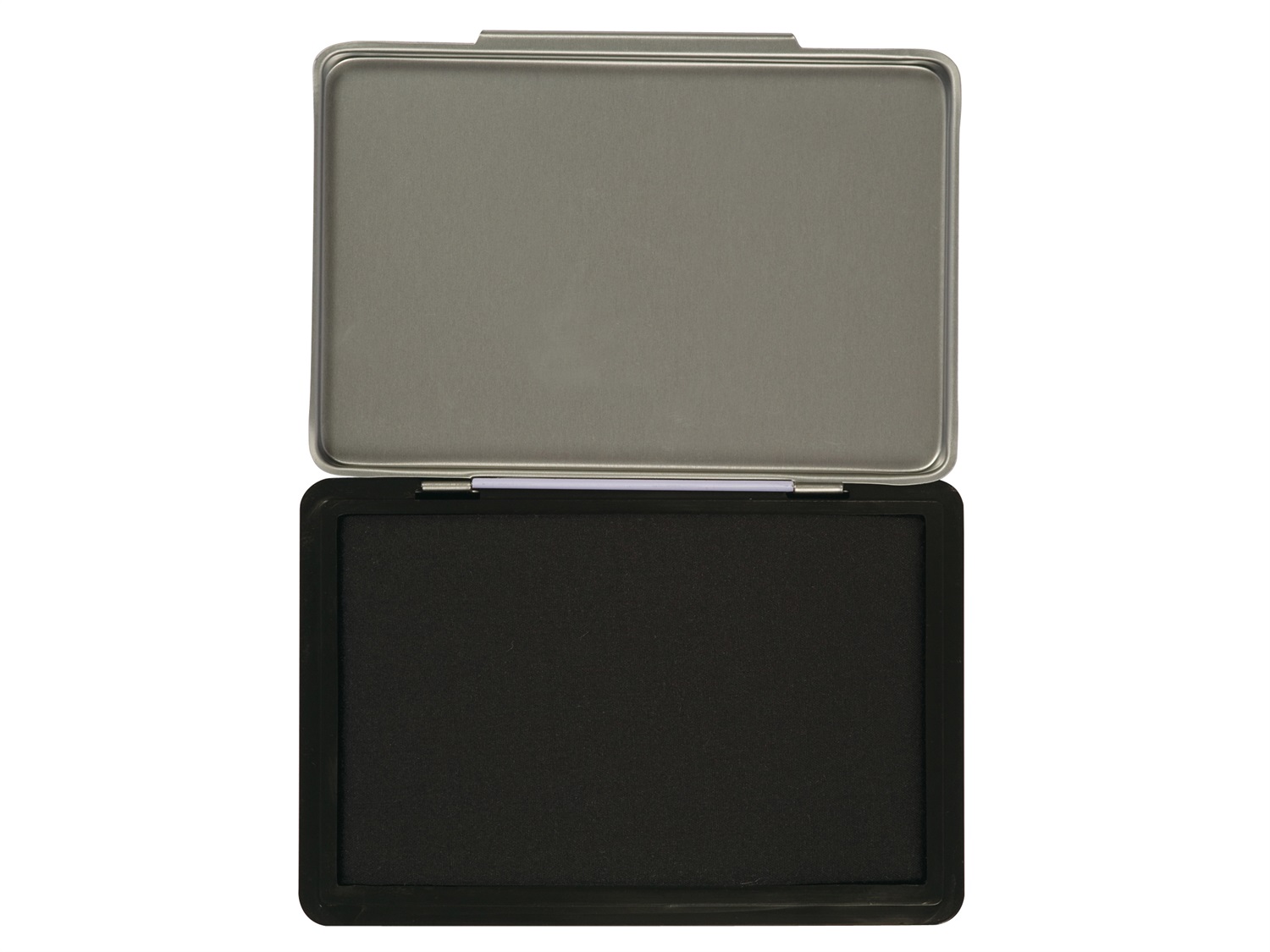 Q-Connect Cuscinetto per Timbri 11x7 cm Nero KF25211 - Pre-inchiostrato in Astuccio di Metallo