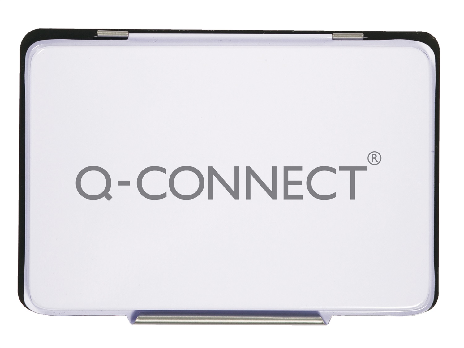 Q-Connect Cuscinetto per Timbri 11x7 cm Nero KF25211 - Pre-inchiostrato in Astuccio di Metallo