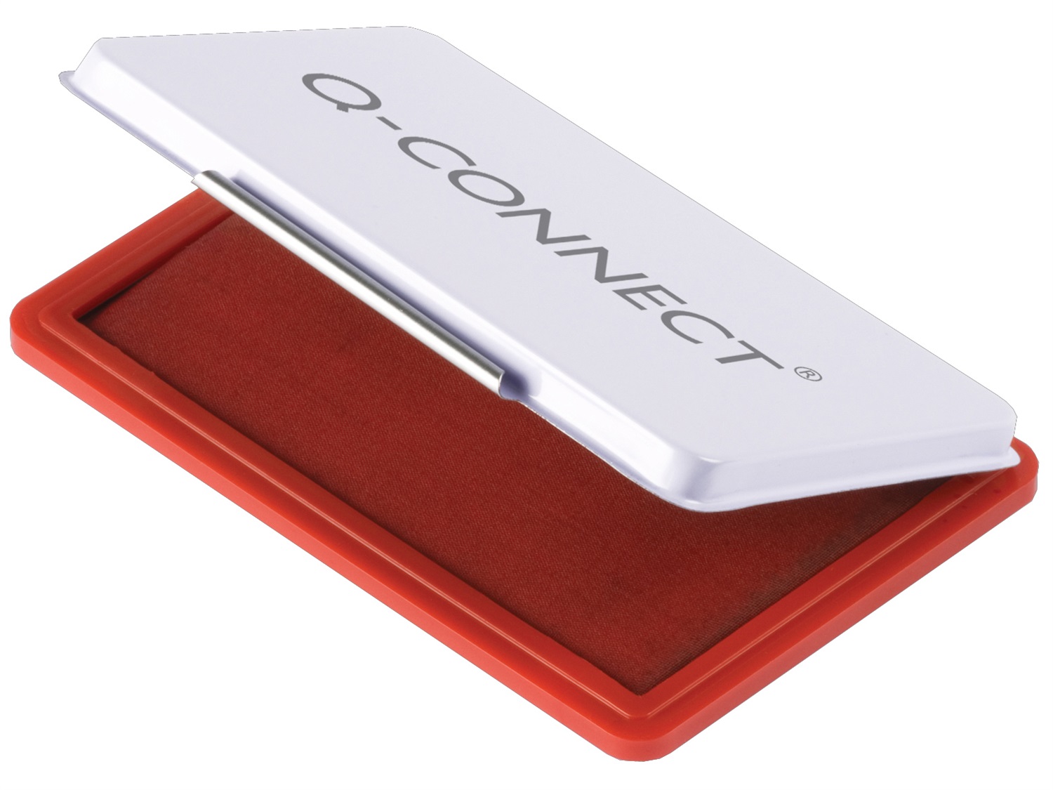 Q-Connect Cuscinetto per Timbri Pre-Inchiostrato 11x7 cm Rosso KF25212 in Astuccio di Metallo