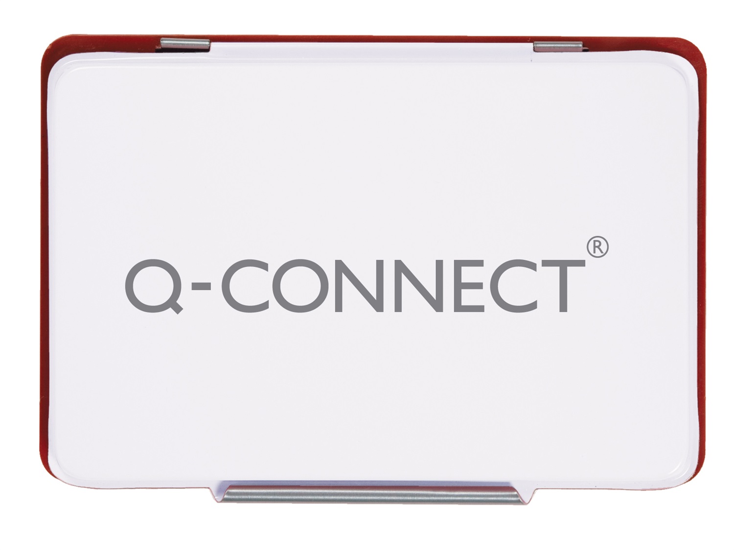 Q-Connect Cuscinetto per Timbri Pre-Inchiostrato 11x7 cm Rosso KF25212 in Astuccio di Metallo
