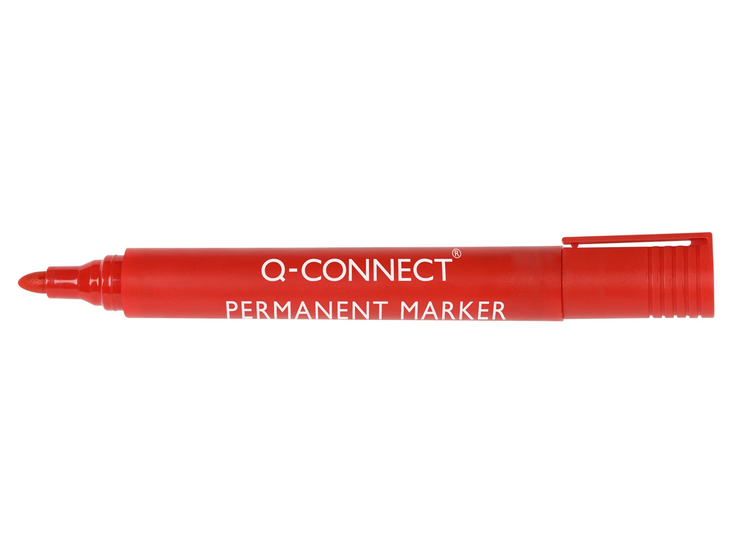 Q-Connect Marcatore Permanente Punta Tonda 2-3 mm Rosso KF26047 - Inchiostro Inodore e Atossico