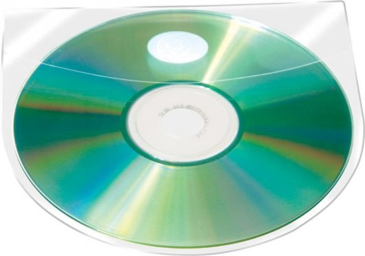Q-Connect Custodia Autoadesiva per CD/DVD Trasparente 12,6x12,6 cm - Confezione da 10 Pezzi