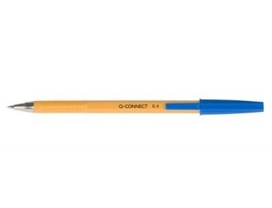 Q-CONNECT Penna a sfera Blu Fine con cappuccio - 20 pz, Lunghezza di scrittura 2000 metri, Punta in carburo di tungsteno