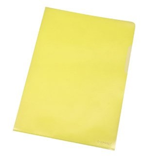 Q-Connect Cartellina a L in Polipropilene Ecologico Giallo A4 - Confezione da 100 pezzi, Spessore 120 my