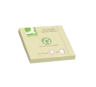 Q-Connect Foglietti Riposizionabili Gialli - 76x76 mm - 100/120 Fogli - 100% Materiale Riciclato