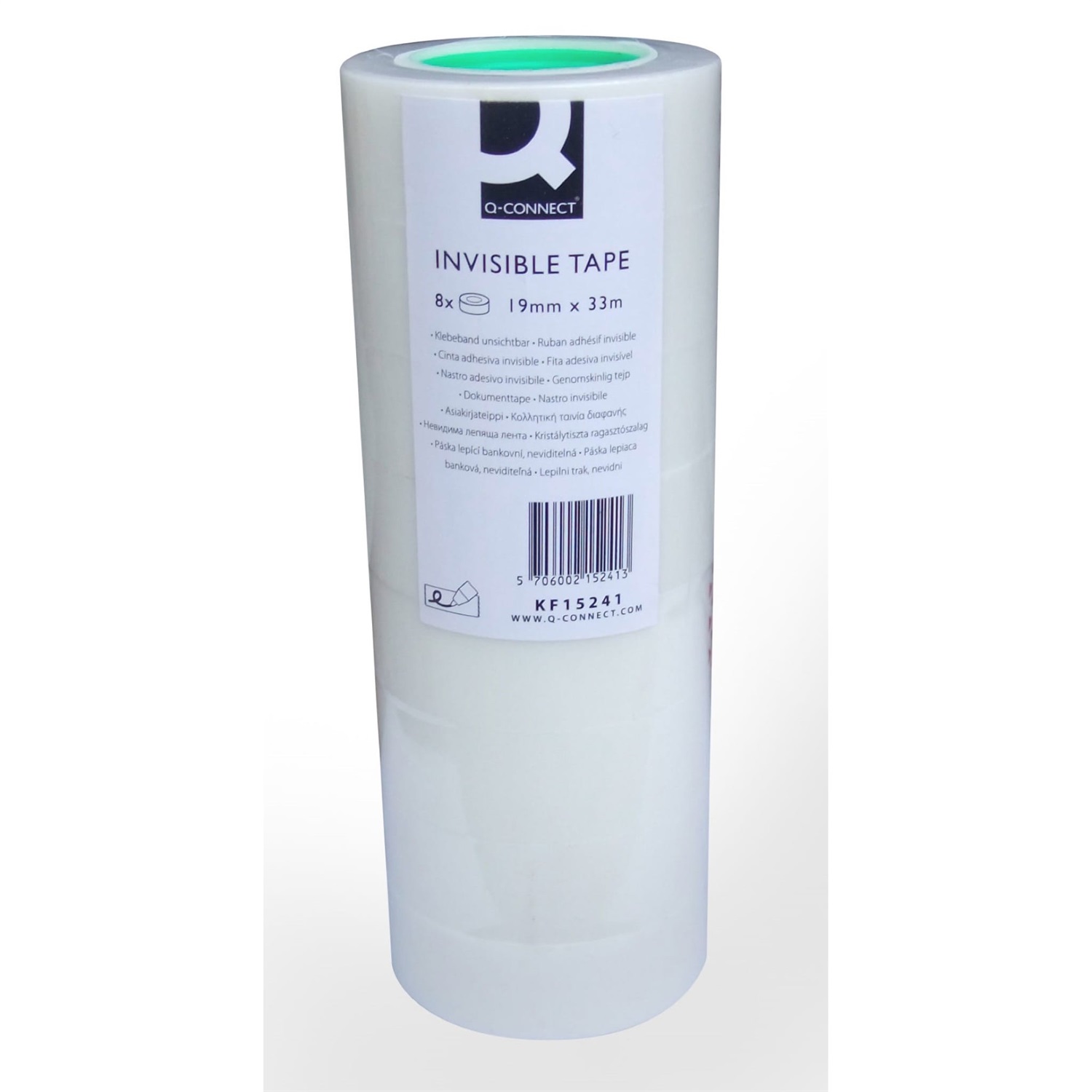 Q-Connect Nastro Adesivo Opaco Invisibile - 19 mm x 33 m, Spessore 50 micron, Confezione da 8 Pezzi