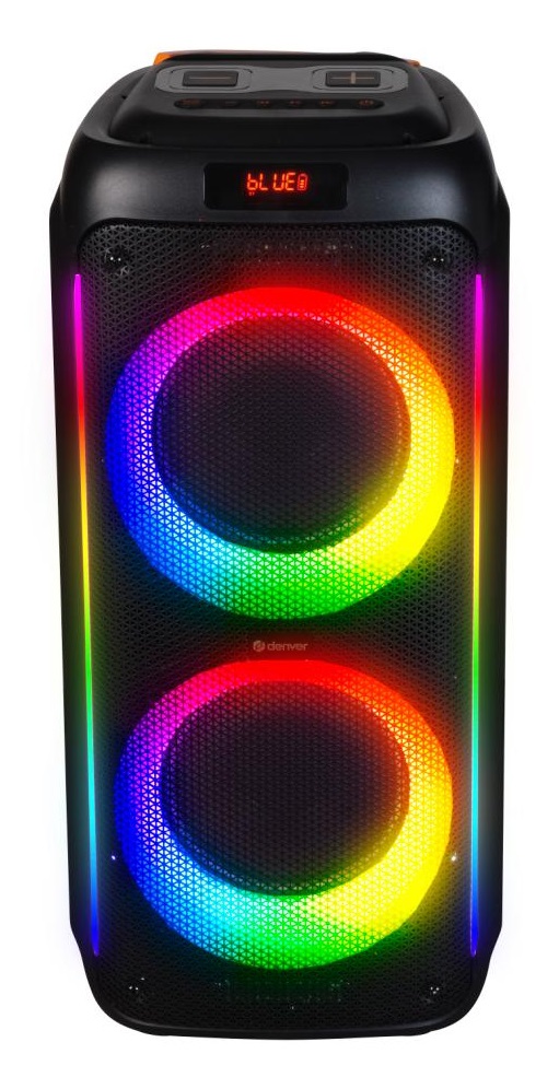 Denver BPS-458 Altoparlante Bluetooth Portatile Nero 1000 W con Effetti di Illuminazione RGB e Microfono Wireless