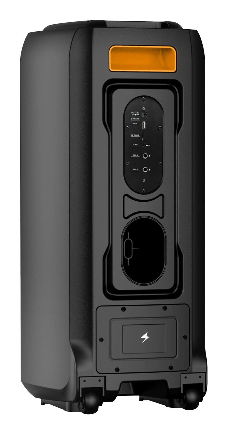 Denver BPS-458 Altoparlante Bluetooth Portatile Nero 1000 W con Effetti di Illuminazione RGB e Microfono Wireless