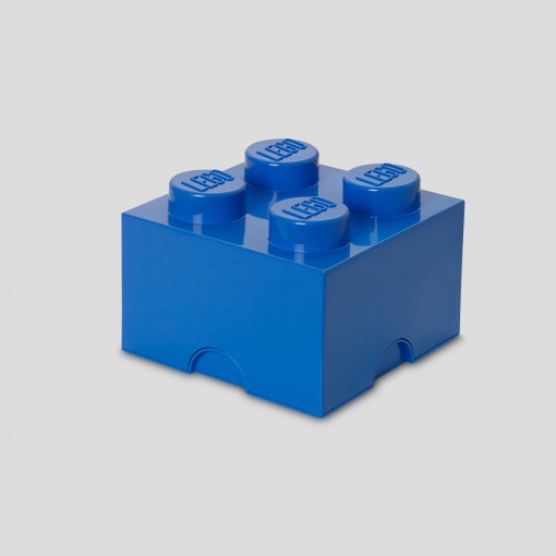 Room Copenhagen Mattoncino-contenitore LEGO a 4 Bottoncini Blu - Contenitore Impilabile 5,7 Litri in Plastica