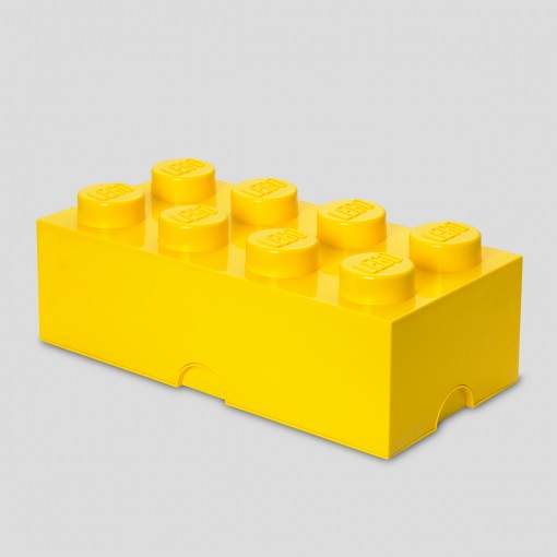 Room Copenhagen LEGO Storage Brick 8 Knobs Giallo - Contenitore Impilabile 12,1 l con Coperchio per Organizer e Porta Giochi