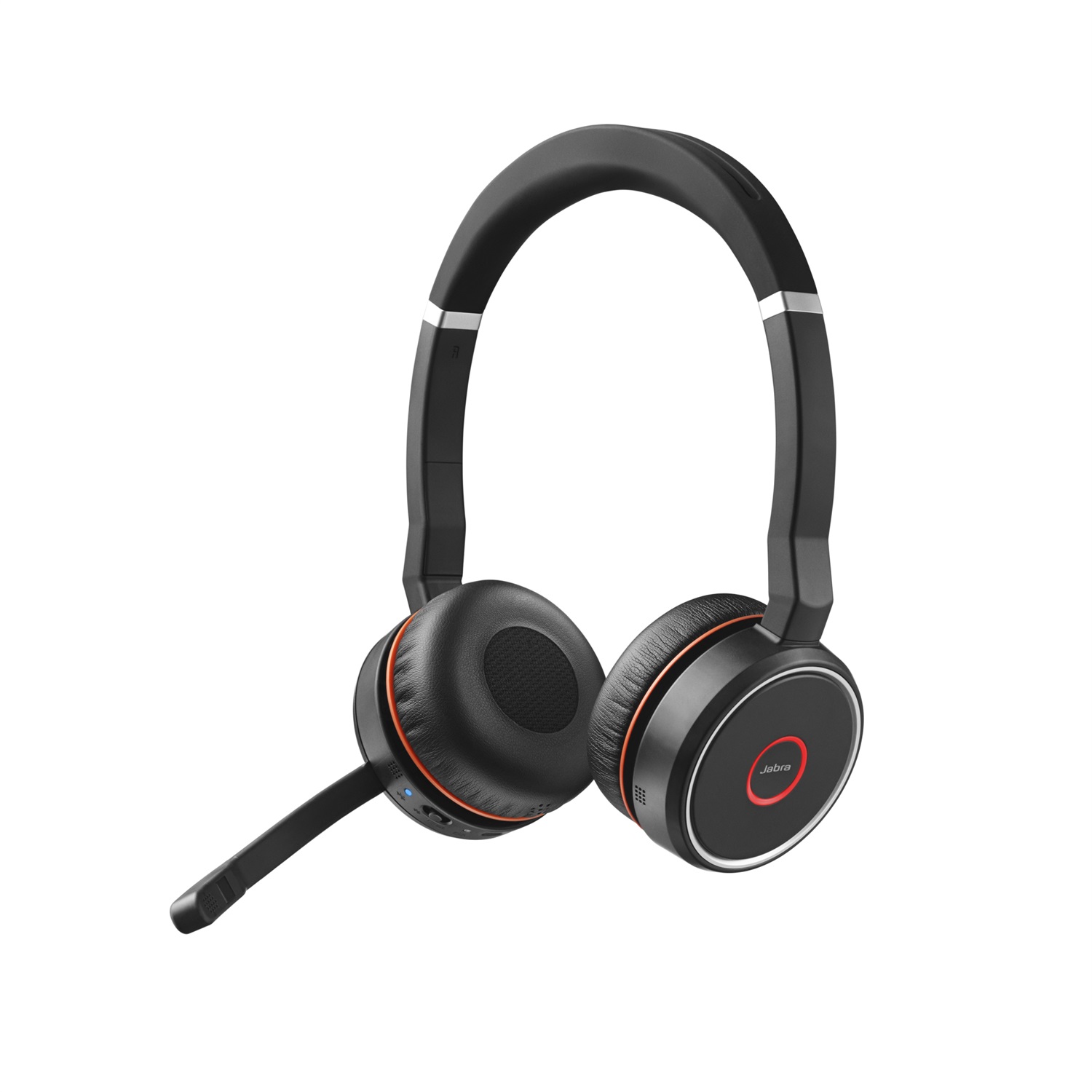 Jabra Evolve 75 UC Stereo Cuffia con Microfono Padiglione Auricolare Bluetooth e Cablata, Nero e Rosso, per Ufficio/Call Center