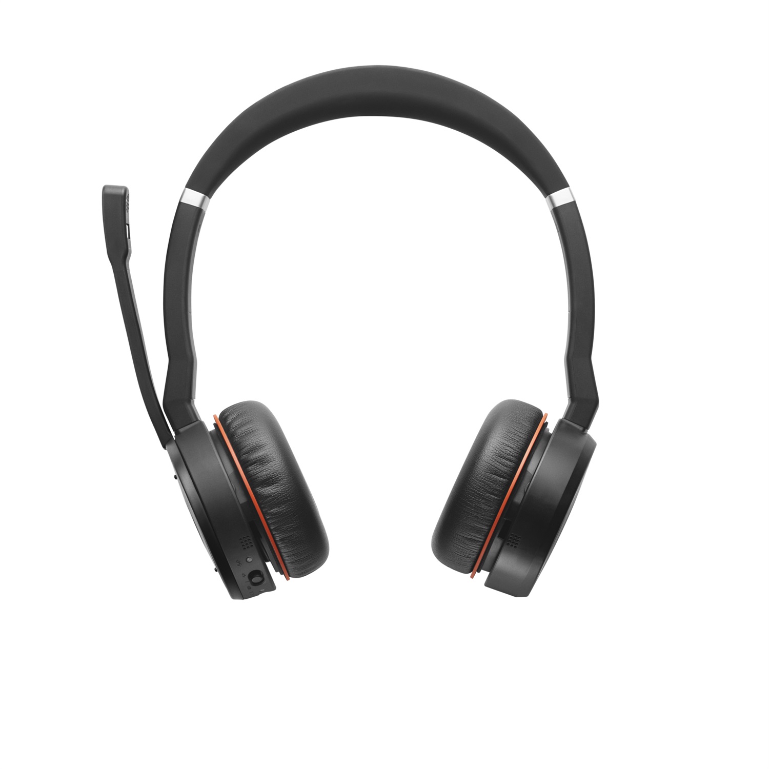 Jabra Evolve 75 UC Stereo Cuffia con Microfono Padiglione Auricolare Bluetooth e Cablata, Nero e Rosso, per Ufficio/Call Center