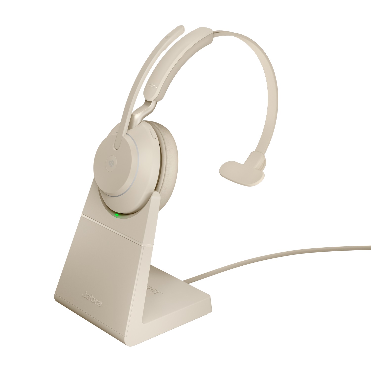 Jabra Evolve2 65 Auricolare Wireless Mono con Dongle USB-C e Supporto di Ricarica, Ottimizzato per Microsoft Teams, Colore Beige