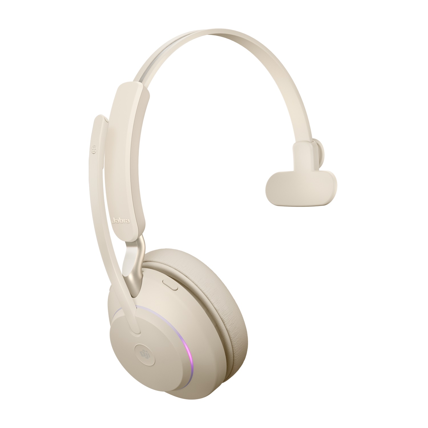 Jabra Evolve2 65 Auricolare Wireless Mono con Dongle USB-C e Supporto di Ricarica, Ottimizzato per Microsoft Teams, Colore Beige