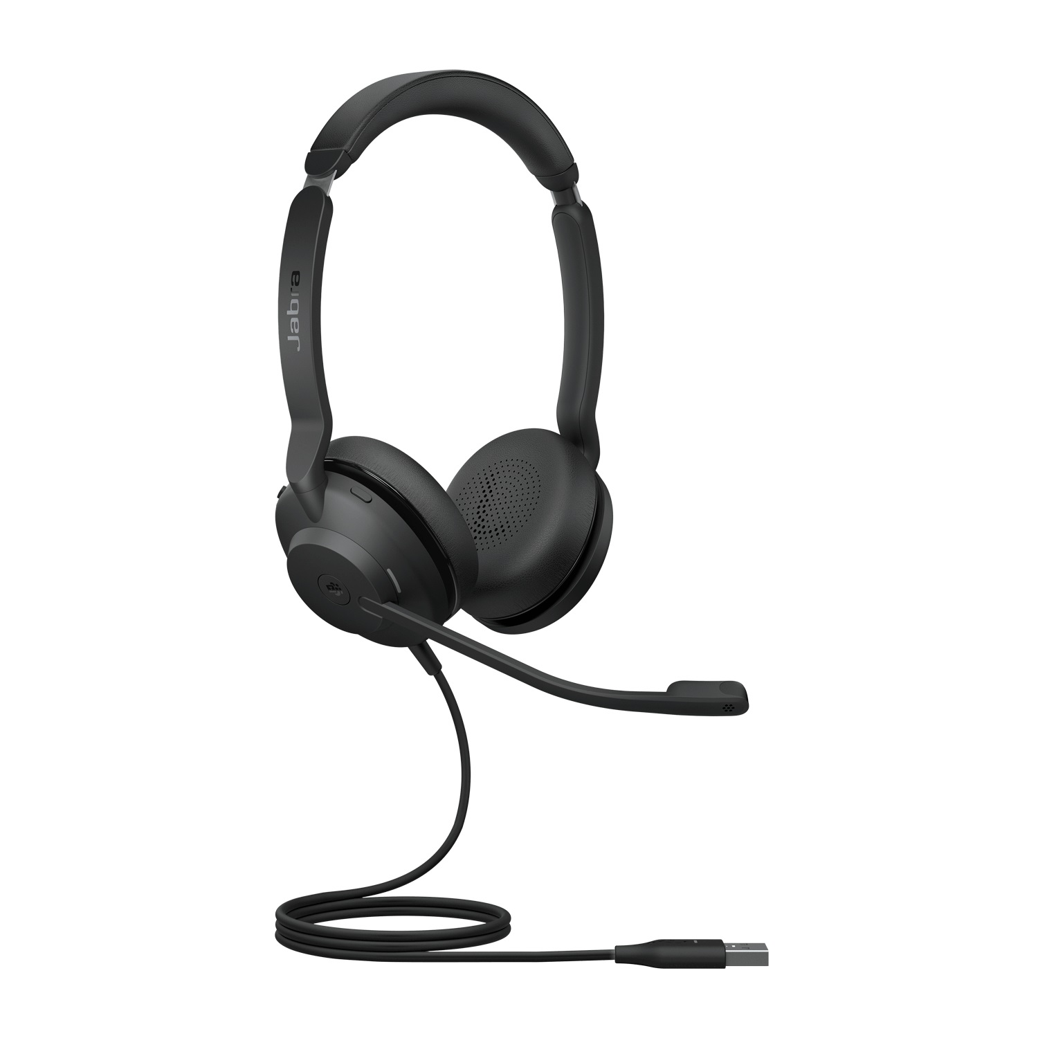 Jabra Evolve2 30 Cuffie On-Ear Stereo con Cancellazione del Rumore, Ottimizzate per Microsoft Teams, Cavo USB-A, Nero