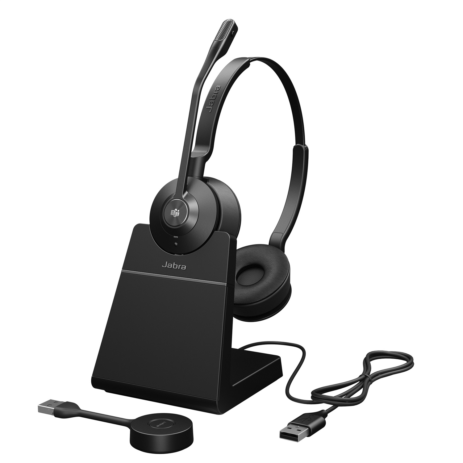 Jabra Engage 55 Auricolare Wireless Stereo con Microfono, Adattatore DECT, Ottimizzato per Microsoft Teams, Ufficio, Nero/Titanio