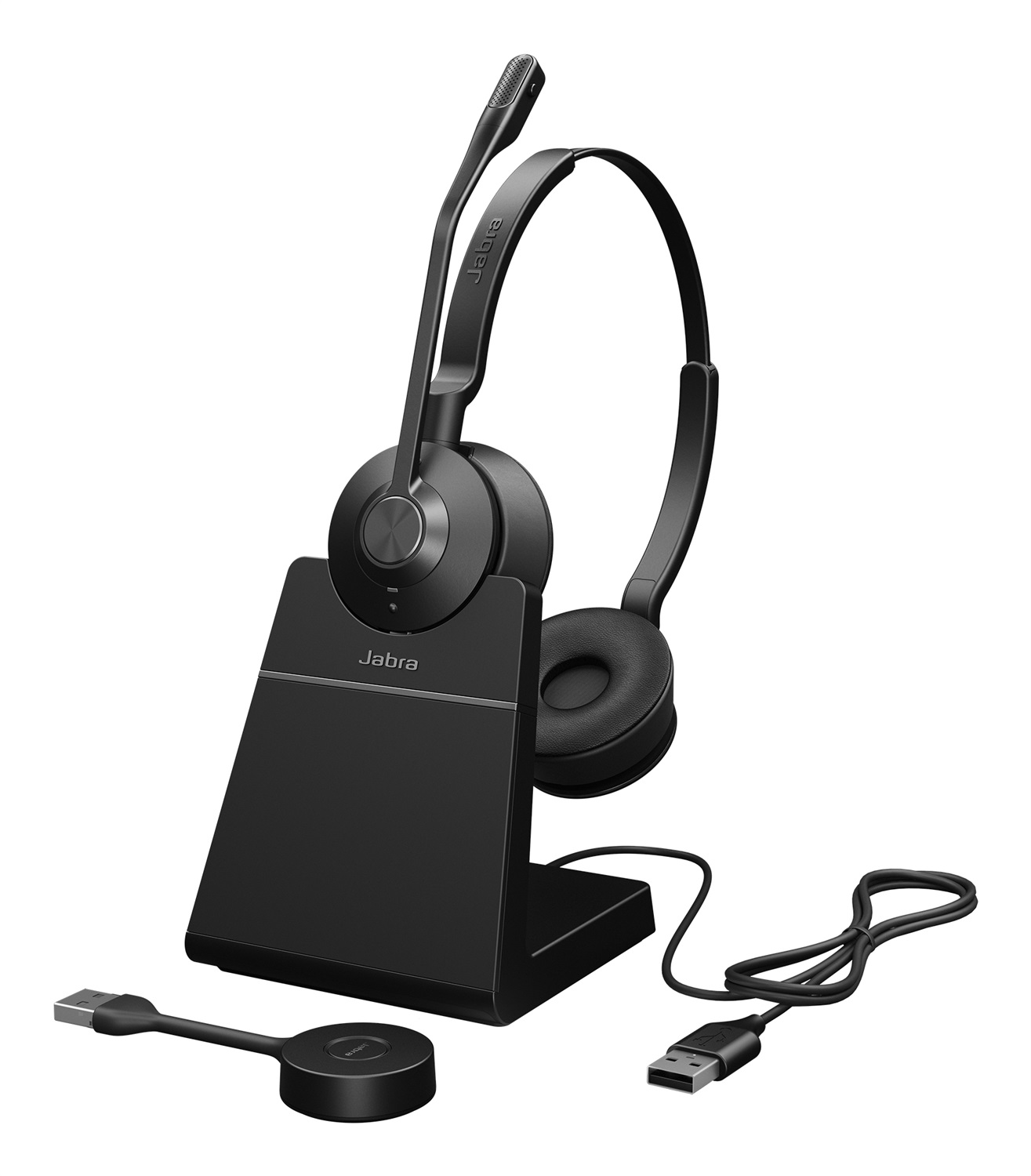 Jabra Engage 55 SE Auricolare Wireless a Padiglione per Ufficio Nero con Stazione di Ricarica, 150m Range, 40-16000 Hz