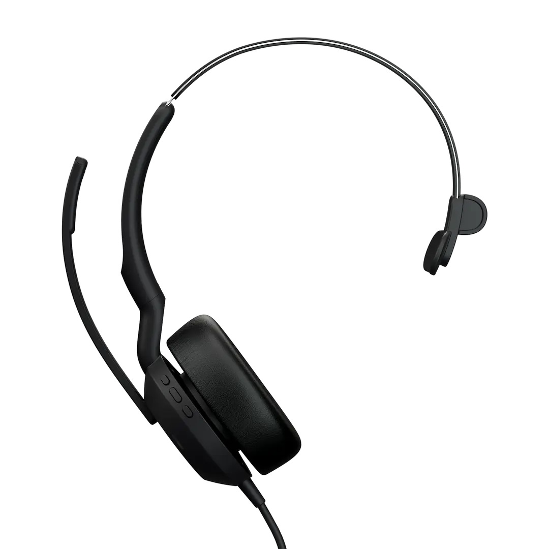 Jabra Evolve2 50 Auricolare Cablato e Bluetooth a Padiglione per Ufficio con Cancellazione Rumore - USB Type-C / USB Type-A