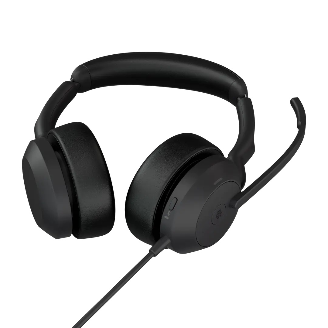 Jabra Evolve2 50 Auricolare Cablato Ufficio con Cancellazione Rumore Attiva, USB Type-C / USB Type-A, Nero