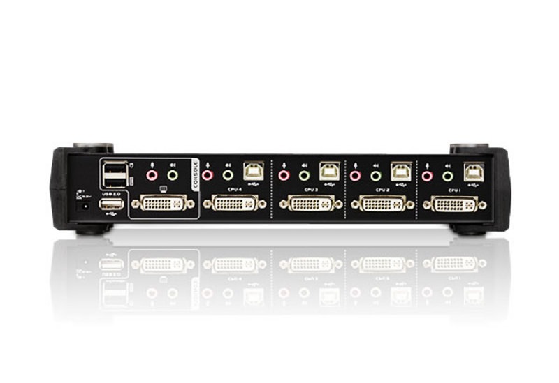 ATEN CS1764A-AT-E Switch KVM 4 Porte DVI/USB con Supporto Audio e Cavi Inclusi
