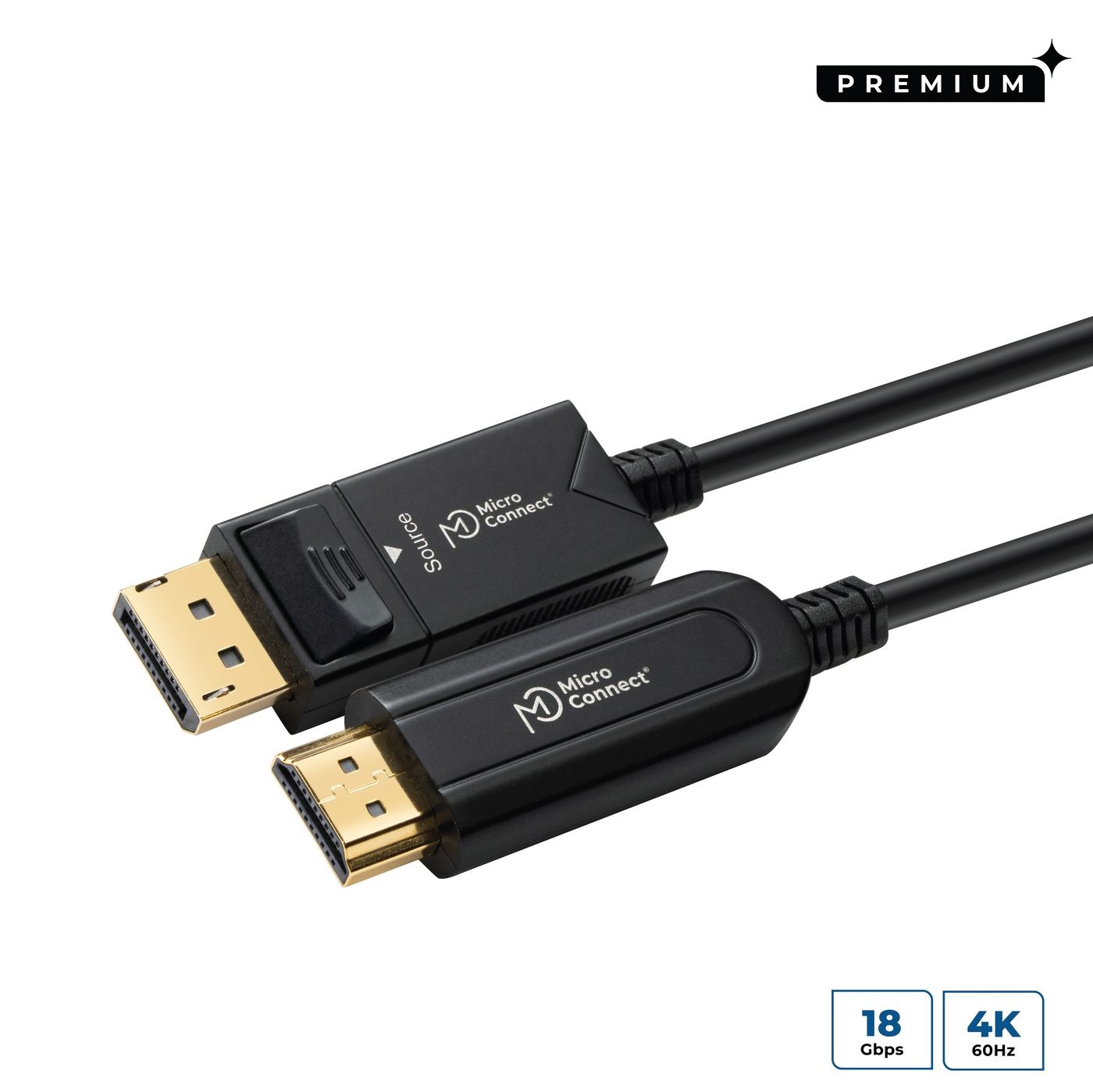 Microconnect Premium Optic DP-HDMI-1000V1.4OP Cavo 10m DisplayPort a HDMI 2.0 Tipo A Nero