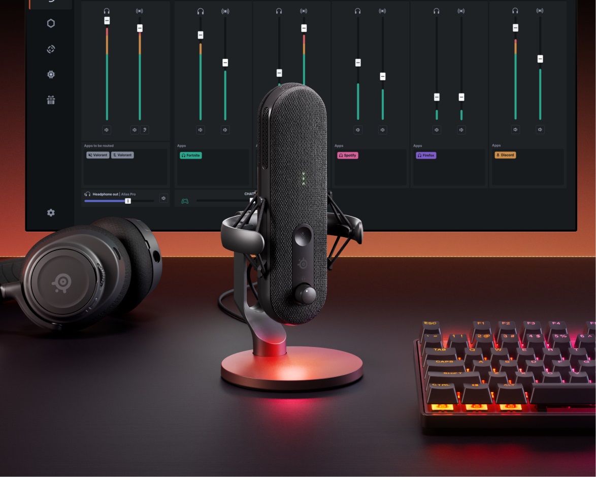 SteelSeries ALIAS Microfono per PC Nero - Cablato USB tipo-C con Cancellazione del Rumore AI e Capsula 3x più Grande