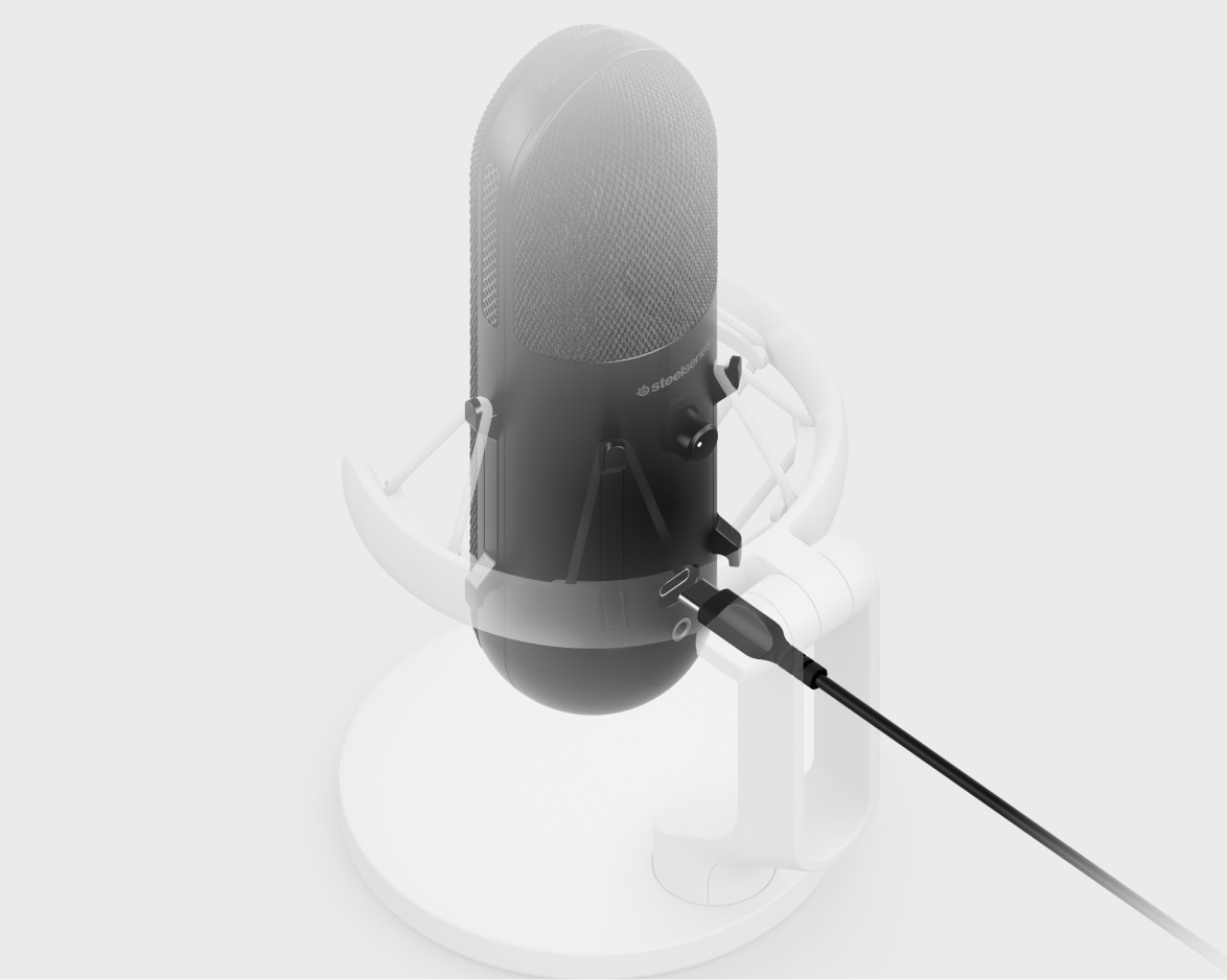 SteelSeries ALIAS Microfono per PC Nero - Cablato USB tipo-C con Cancellazione del Rumore AI e Capsula 3x più Grande