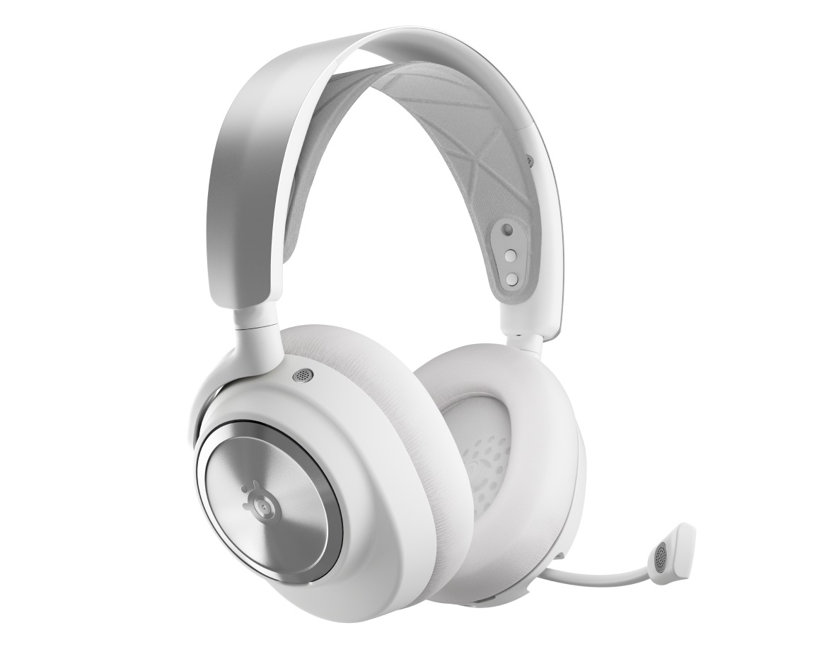 SteelSeries Arctis Nova Pro Wireless - Auricolare Gaming Bluetooth con Cavo e Senza Cavo, Argento e Bianco, ANC, USB-C