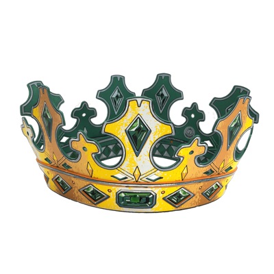 Liontouch Corona Kingmaker - Giocattolo Medievale in Gommapiuma Durevole per Bambini dai 3 Anni, Taglia Regolabile con Design Elegante in Oro e Smeraldi