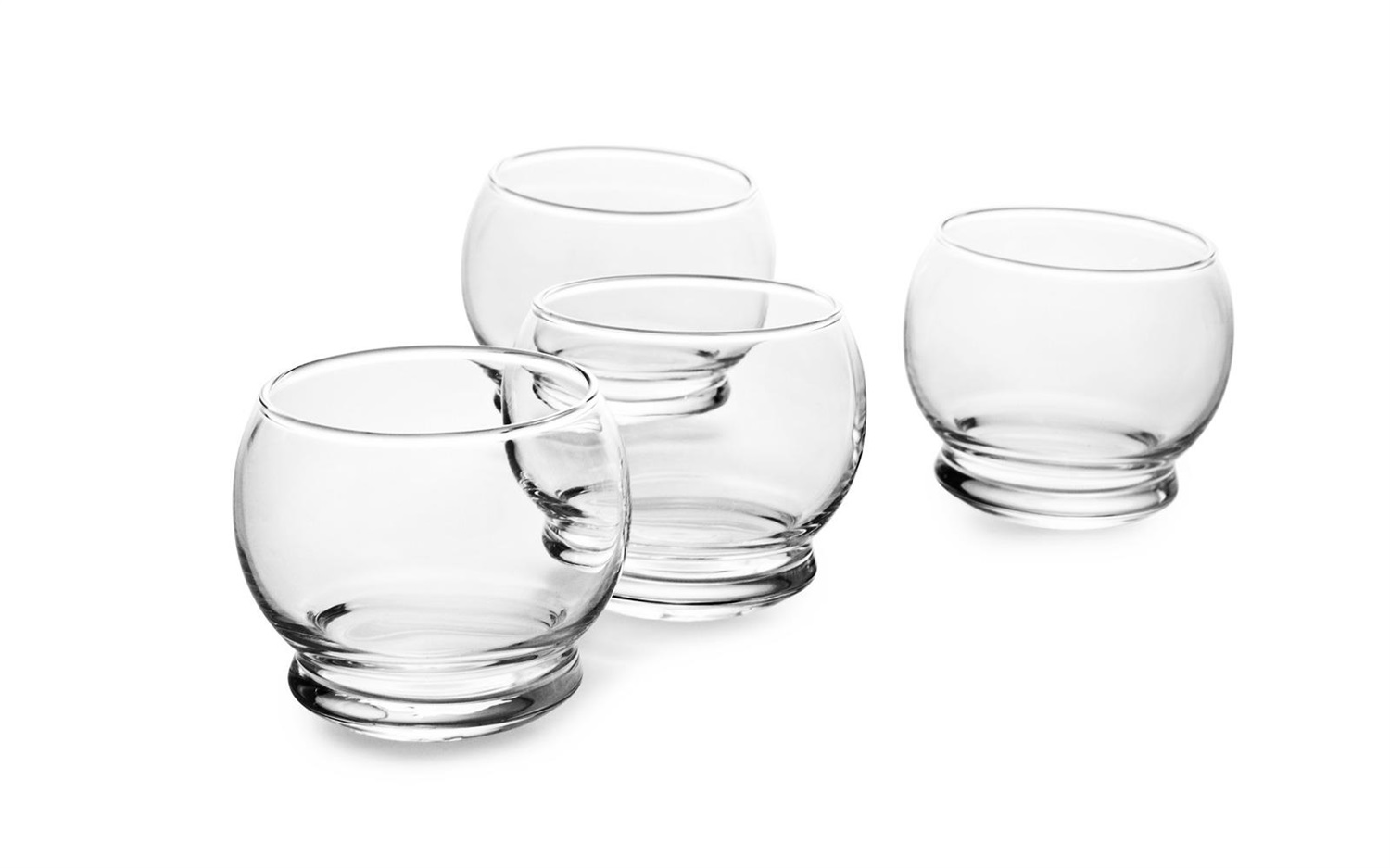Normann Copenhagen Set di Bicchieri Rocking Glass in Vetro - 4 pz. - Design Oscillante per Whisky e Cocktail
