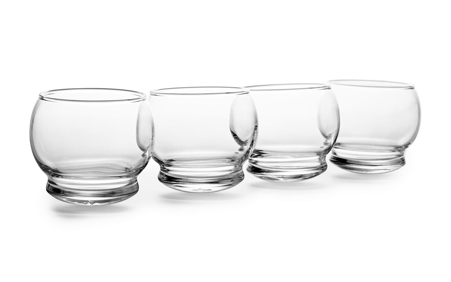 Normann Copenhagen Set di Bicchieri Rocking Glass in Vetro - 4 pz. - Design Oscillante per Whisky e Cocktail