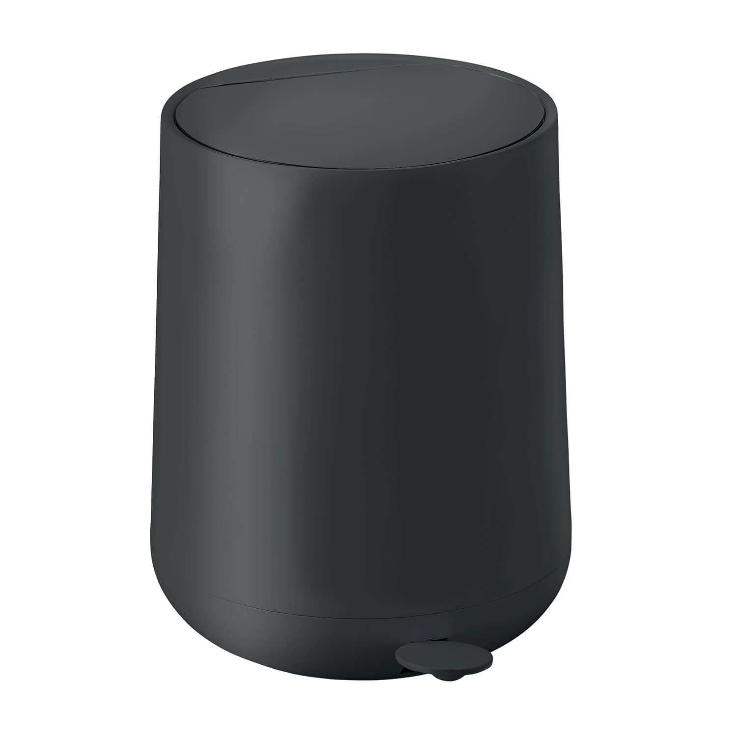 Zone Denmark Pattumiera Nova 5 L Rotondo in Plastica Nero con Coperchio Soft Motion e Funzione a Pedale