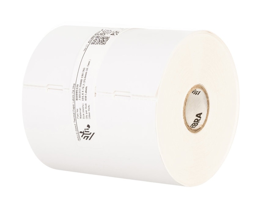 Zebra Z-Select 2000D - Etichette autoadesive termiche 32x57 mm, 12 rotoli da 600 etichette, carta termosensibile, privo di bisfenolo