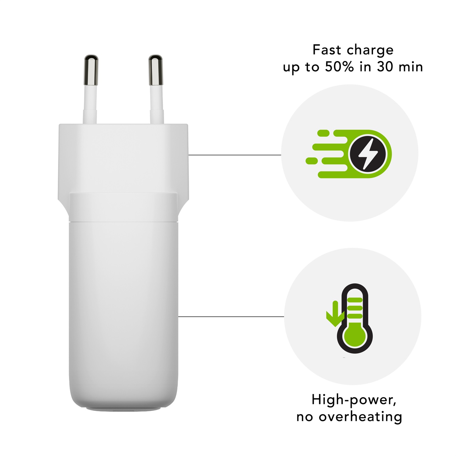 DBramante 1928 Caricabatteria da Parete Universale Bianco AC 65W con Porta USB-C