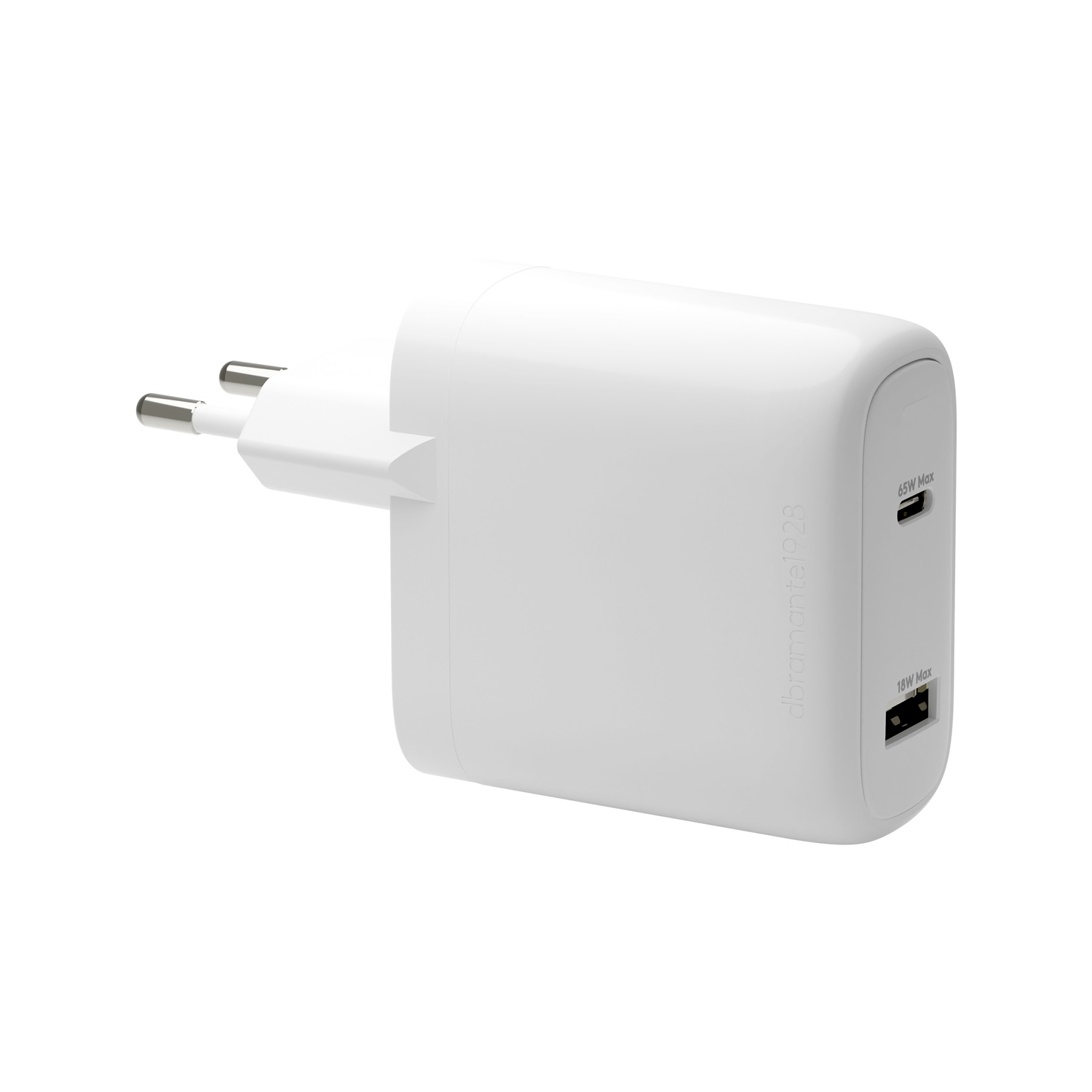 DBramante 1928 re-charge Caricabatteria da parete Universale Bianco AC Interno con USB-C 65W e USB-A 18W