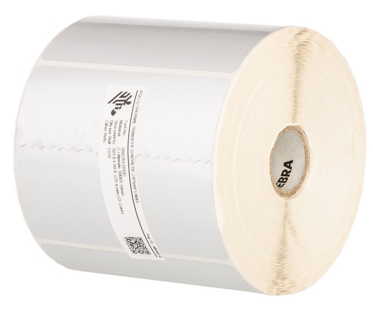 Zebra Z-Ultimate 3000T Argento Etichette Autoadesive 102x51mm - Poliestere, Trasferimento Termico, 12 Rotoli da 1370 Etichette
