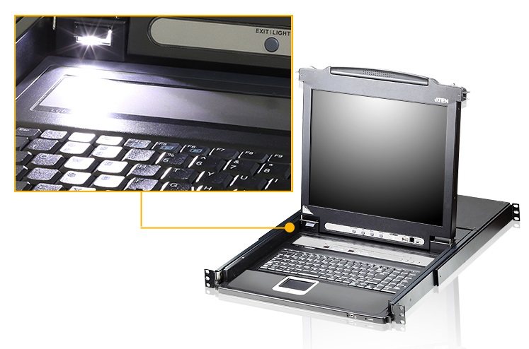 ATEN CL5708N Switch KVM per Keyboard-Video-Mouse, Montaggio Rack 1U, Risoluzione 1280 x 1024 Pixel, Nero, Tastiera Tedesca