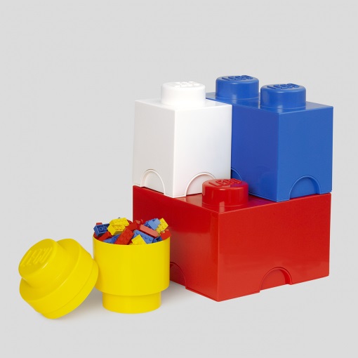 Room Copenhagen Mattoncino LEGO Multipack L - Set di 4 Contenitori Impilabili Multicolore