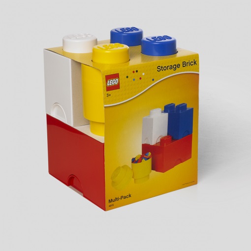 Room Copenhagen Mattoncino LEGO Multipack L - Set di 4 Contenitori Impilabili Multicolore