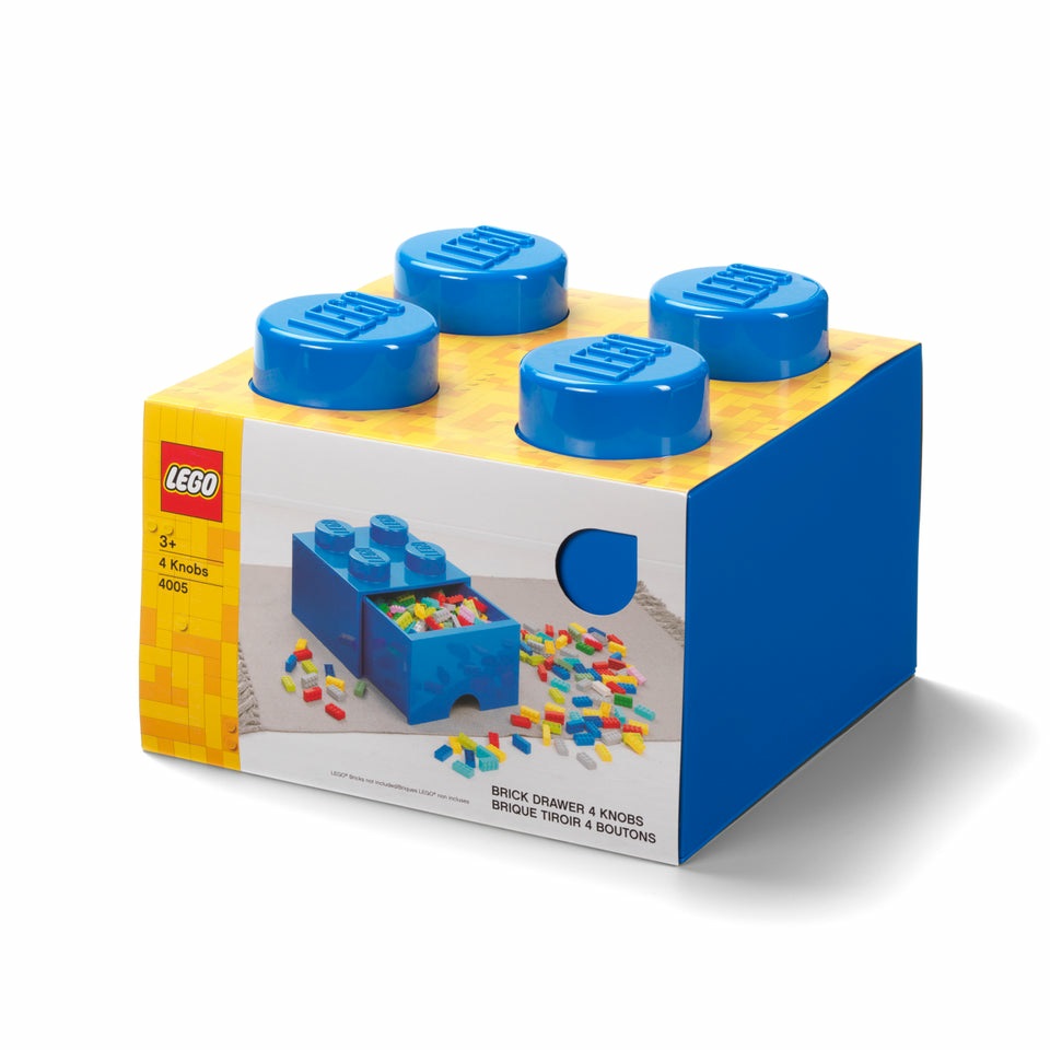 LEGO Contenitore Brick Drawer 40051731 - Cassetto Blu a 4 Bottoncini, Impilabile e Ideale per Giocattoli e Cancelleria