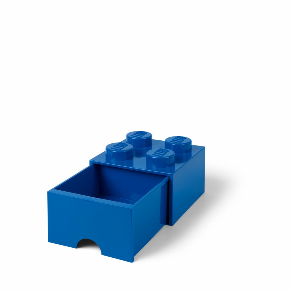 LEGO Contenitore Brick Drawer 40051731 - Cassetto Blu a 4 Bottoncini, Impilabile e Ideale per Giocattoli e Cancelleria