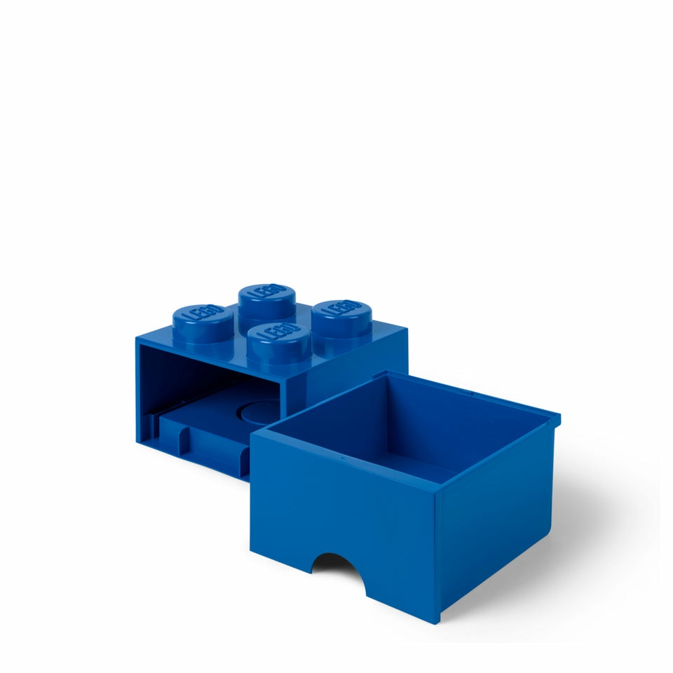 LEGO Contenitore Brick Drawer 40051731 - Cassetto Blu a 4 Bottoncini, Impilabile e Ideale per Giocattoli e Cancelleria