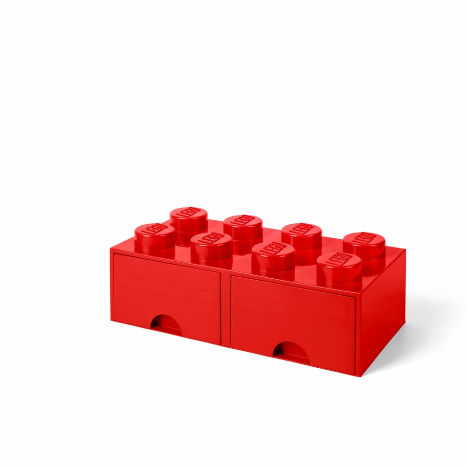 LEGO l4006r.00 Contenitore Storage Brick 8 Rosso con 2 Cassetti Impilabile
