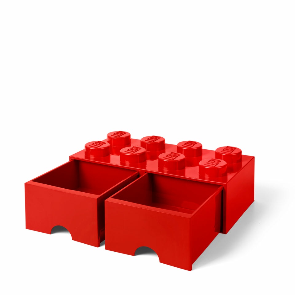 LEGO l4006r.00 Contenitore Storage Brick 8 Rosso con 2 Cassetti Impilabile