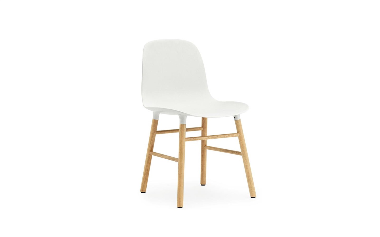Normann Copenhagen Sedia Form - Bianco in Polipropilene con Basamento in Rovere - Design di Simon Legald