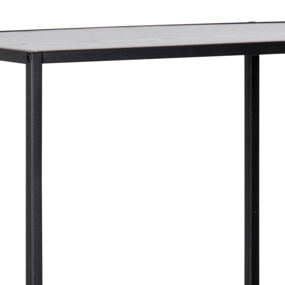AC Design Scaffale Seaford - Libreria Asimmetrica con 3 Ripiani, Altezza 114 cm, Larghezza 77 cm, Profondità 35 cm, Nero Frassino/Nero, Legno e Metallo