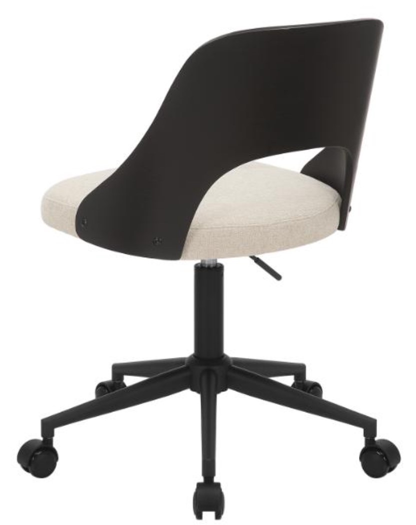 AC Design Sedia da scrivania girevole Lucy - Altezza regolabile, struttura in acciaio, tessuto Apia beige e nero