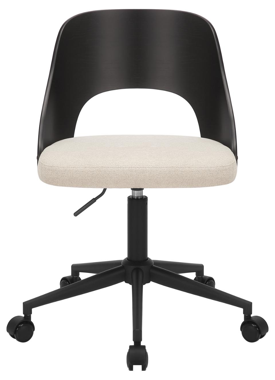 AC Design Sedia da scrivania girevole Lucy - Altezza regolabile, struttura in acciaio, tessuto Apia beige e nero